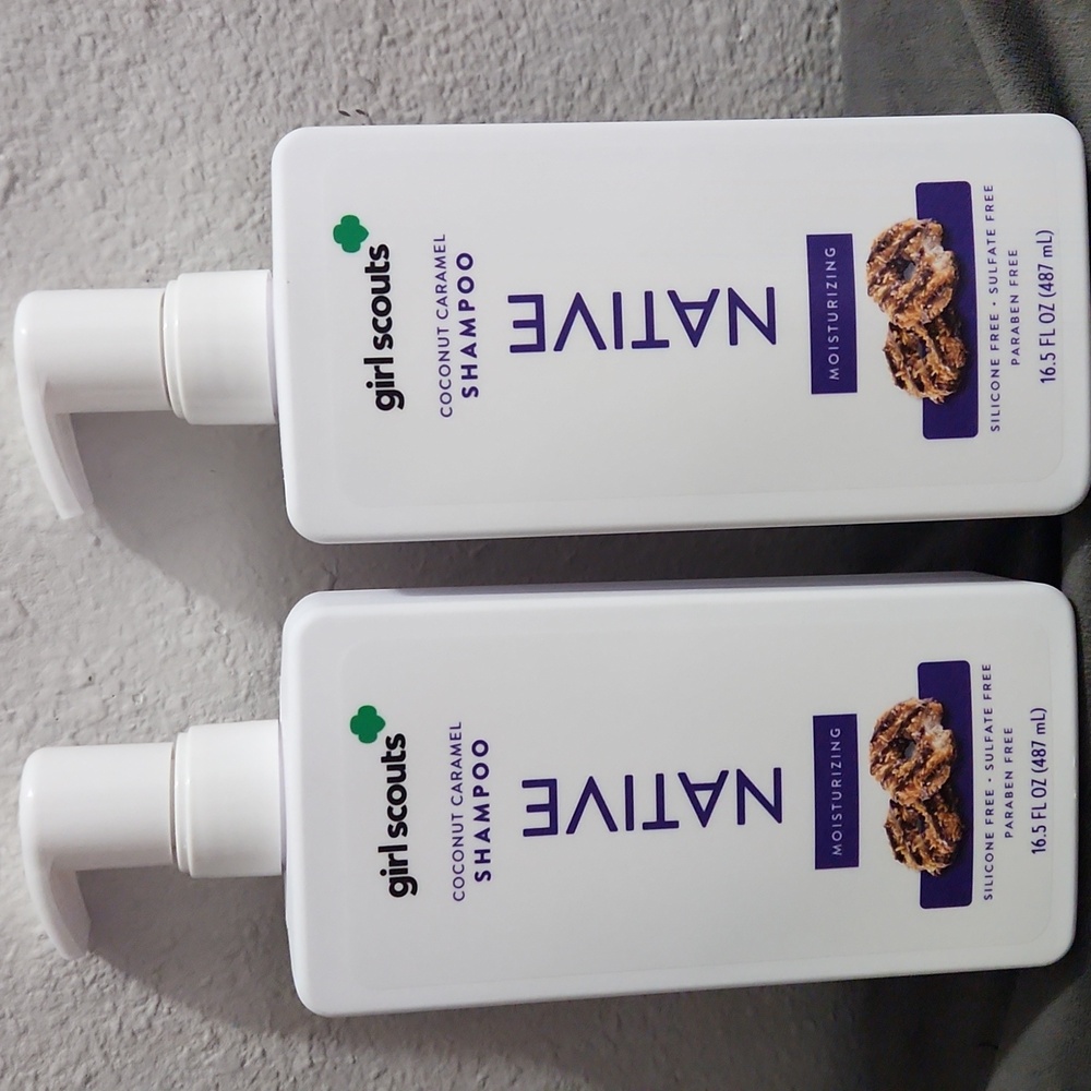 2 X Native Girl Scouts Coconut Caramel Shampoo 16.5 Oz Each